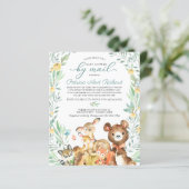 Woodland Baby shower per postbudget uitnodiging (Staand voorkant)