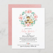 Woodland Baby shower per postbudget uitnodiging (Voorkant / Achterkant)