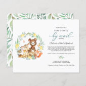 Woodland Baby shower per postbudget uitnodiging (Voorkant / Achterkant)