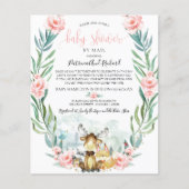 Woodland Baby shower per postbudget uitnodiging (Voorkant)