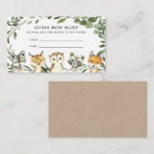 Woodland Baby shower Raad eens hoeveel kaart (Voorkant / Achterkant)