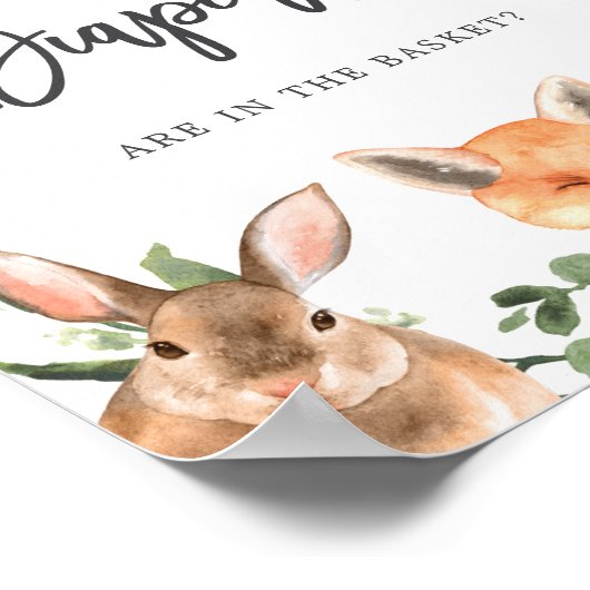 Woodland Baby shower Raad eens hoeveel Poster er m (Hoek)