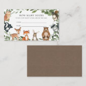 Woodland Baby shower raad eens hoeveel SOCKaart Informatiekaartje (Voorkant / Achterkant)