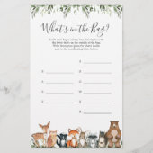 Woodland Baby shower Raad eens wat er in de tas sp (Voorkant)