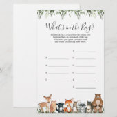 Woodland Baby shower Raad eens wat er in de tas sp (Voorkant / Achterkant)