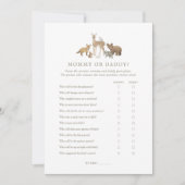 Woodland Baby shower Raad eens wie mama of papa is Kaart (Voorkant)