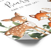 Woodland Baby shower raad hoeveel gummy Beren Poster (Hoek)