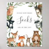Woodland Baby shower raad hoeveel SOCTSCHOKKEN Poster (Voorkant)