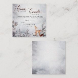 Woodland Baby shower Raad Snoepjes in Jar Game Informatiekaartje