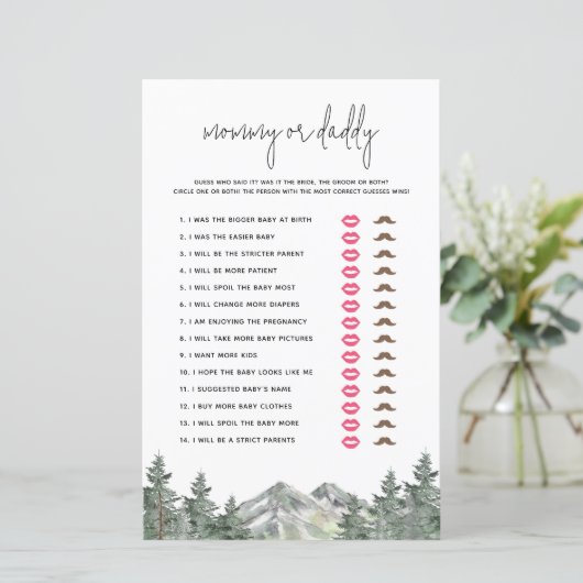 Woodland Baby Shower Raad Wie Het Heeft Gezegd Spe (Staand voorkant)