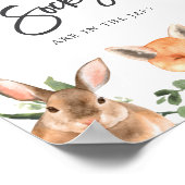 Woodland Baby shower raden hoeveel sokjes Poster (Hoek)