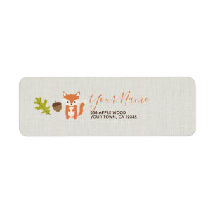 Woodland Baby shower Return Address Label