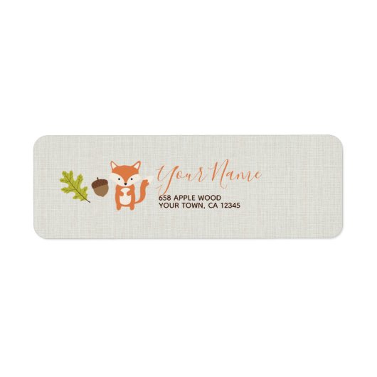 Woodland Baby shower Return Address Label (Voorkant)