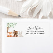 Woodland Baby shower Return Adress Etiket (Insitu)