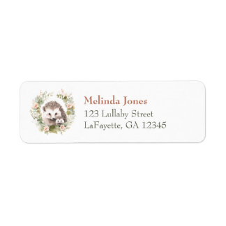 Woodland Baby shower, Schattigee egel Etiket