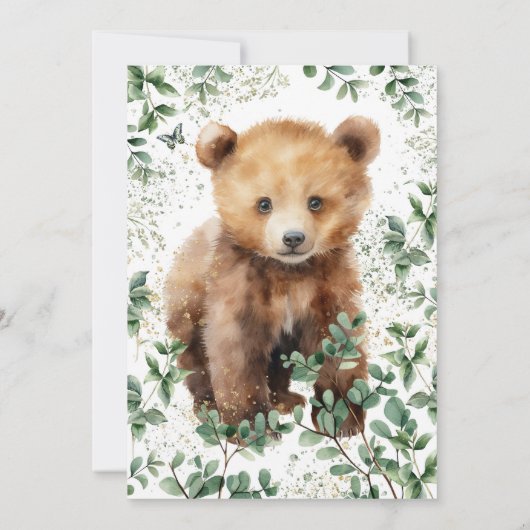 Woodland Baby shower serie 01 Kaart (Achterkant)