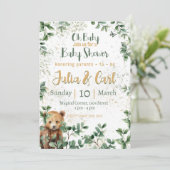 Woodland Baby Shower serie 02  Kaart (Staand voorkant)