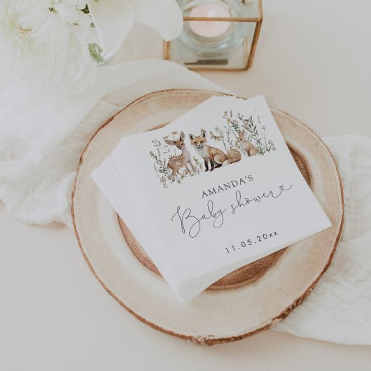 Woodland baby shower servet
