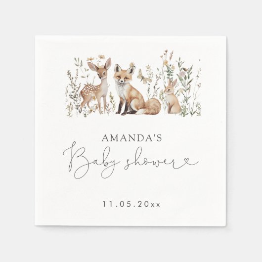 Woodland baby shower servet (Voorkant)