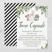 Woodland Baby shower spel - Time Capsule Kaart (Voorkant / Achterkant)