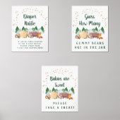 Woodland Baby shower Spelletjes Favorieten Poster  Muurkunst Sets (Voorkant)