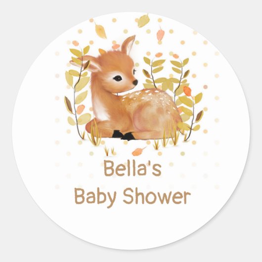 Woodland Baby shower Stickers (Voorkant)
