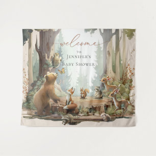 Woodland Baby shower Tapestry Wandkleed