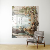 Woodland Baby shower Tapestry Wandkleed (In situ)