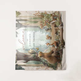 Woodland Baby shower Tapestry Wandkleed