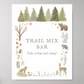 Woodland Baby shower Trail Mix Bar Teken Poster (Voorkant)