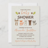 Woodland baby shower uitnodiging (Voorkant)