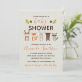 Woodland baby shower uitnodiging (Staand voorkant)