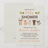 Woodland baby shower uitnodiging (Voorkant / Achterkant)