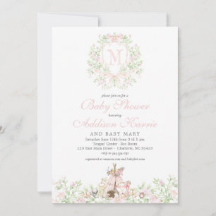 Woodland baby shower uitnodiging
