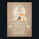 Woodland baby shower uitnodiging Fox Teepee pow wo<br><div class="desc">♥ Een leuk en leuk baby shower uitnodigen voor een Baby shower met een bosthema.</div>
