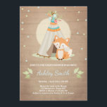 Woodland baby shower uitnodiging Fox Teepee pow wo<br><div class="desc">♥ Een leuk en leuk baby shower uitnodigen voor een Baby shower met een bosthema.</div>