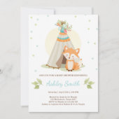 Woodland baby shower uitnodiging Fox Teepee pow wo (Voorkant)