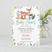 Woodland Baby Shower-uitnodigingen Kaart (Staand voorkant)