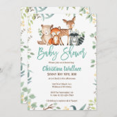 Woodland Baby Shower-uitnodigingen Kaart (Voorkant / Achterkant)
