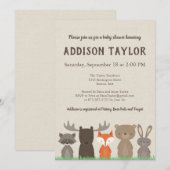 Woodland Baby Shower-uitnodigingen Kaart (Voorkant / Achterkant)