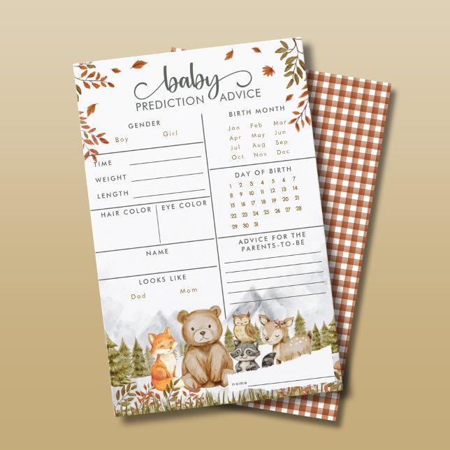 Woodland Baby shower Voorspelling Party Games (Creator heeft geüpload)