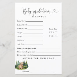 Woodland Baby shower voorspellingen advies