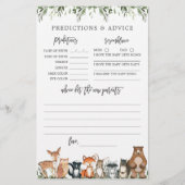 Woodland Baby shower voorspellingen en advies (Voorkant)