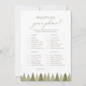 Woodland Baby shower Wat is er op uw telefoon spel Kaart (Voorkant)