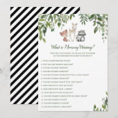 Woodland Baby shower Wat is mama dragen spel 5x7 Kaart (Voorkant / Achterkant)