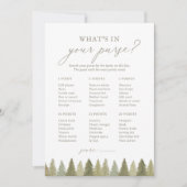 Woodland Baby shower Wat zit er in je tas spel Kaart (Voorkant)