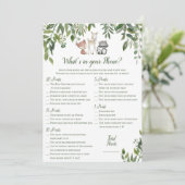 Woodland Baby shower - Wat zit er in je telefoonsp Kaart (Staand voorkant)