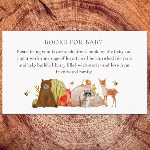 Woodland Baby shower Waterverf Boek voor Baby Informatiekaartje