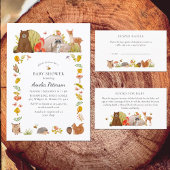 Woodland Baby shower Waterverf Boek voor Baby Informatiekaartje