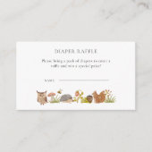 Woodland Baby shower Waterverf Luier Raffle Informatiekaartje (Voorkant)